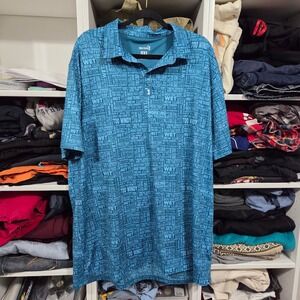 Bogey Bros Golf Polo Shirt Mens 3XL Blue Excuses Typography Performance Stretch